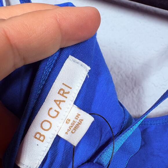 Bogari Womens Size Small Cami Tank Top Sea Blue Silk Rayon Blend Spaghetti Strap - Picture 5 of 6